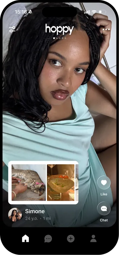 hoppy feed with Simone's profile